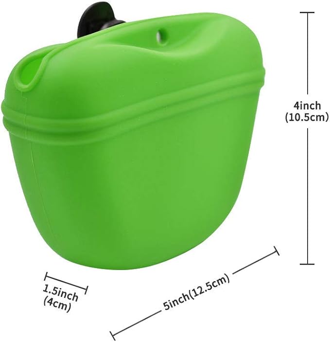RoyalCare Silicone Dog Treat Pouch-Small Training Bag-Portable Dog Treat Bag for Leash with Magnetic Closure and Waist Clip[US Design Patent]
