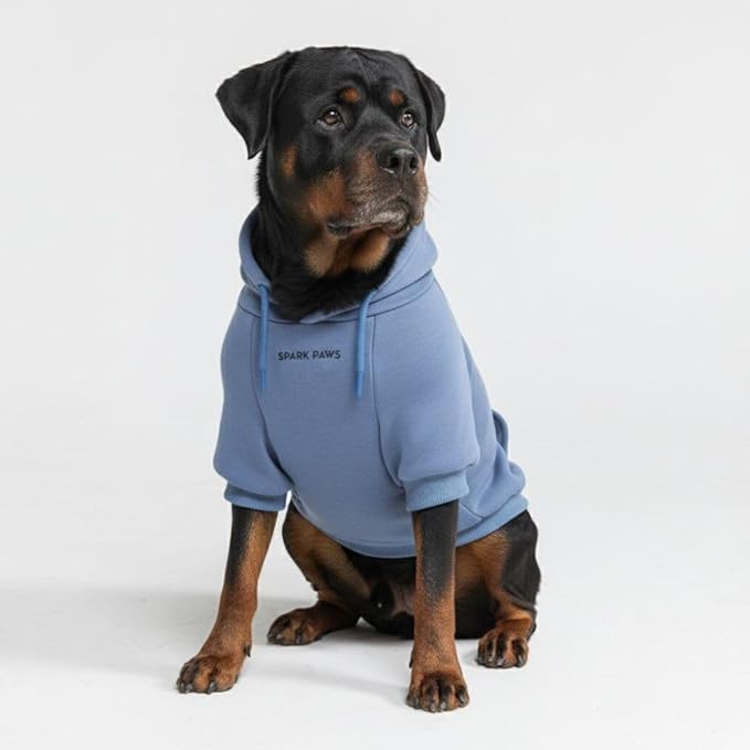 Spark Paws Dog Hoodie – Premium Dog Sweater for Small, Medium, and Large Dogs | Warm Outfits for French Bulldogs, Pitbull, Puppy, Winter Jacket Alternative - Slate Blue - 4XL