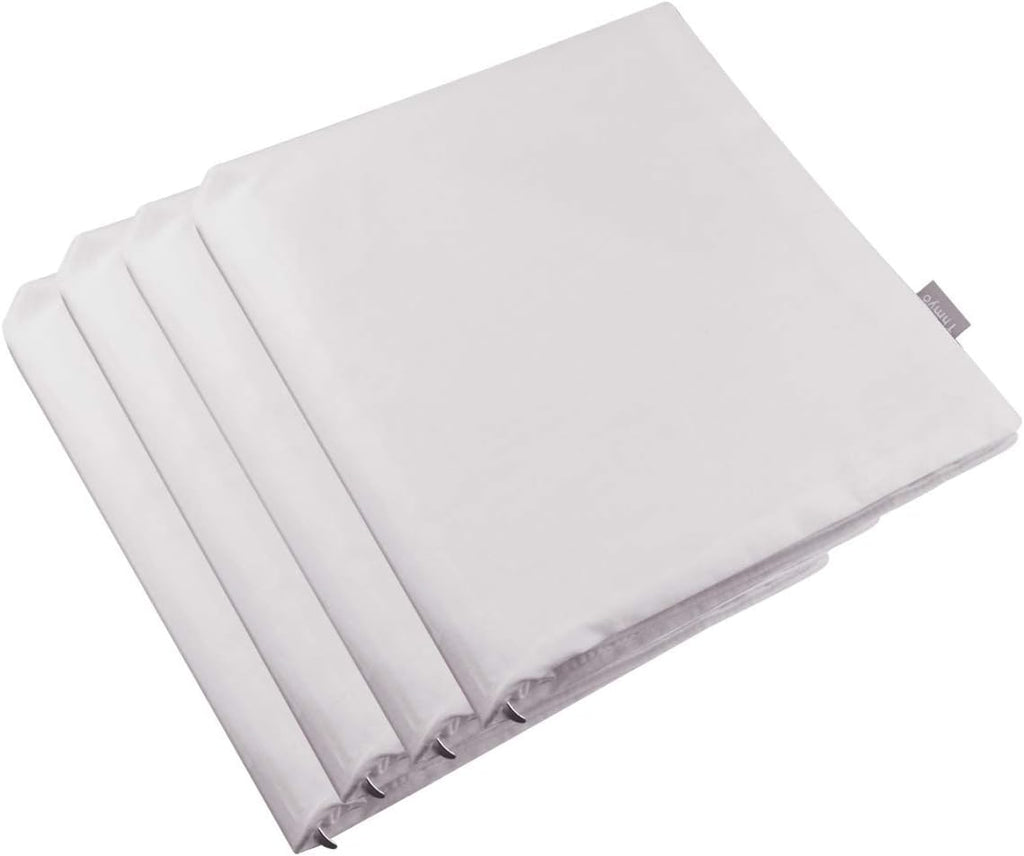 Thmyo 4-Pack 100% Cotton Comfortable Solid Decorative Throw Pillow Case, Square Cushion Cover Pillowcase Sublimation Blank Pillow Covers DIY Throw Pillowcase(16x16 inch/ 40x40cm,Light Silver Grey)