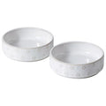 6.1inch Ceramic Set of 2 Dog and Cat Bowls, Food and Water Bowls for Toy Breed Dogs, Kitty, 2pcs Pet Dishes, Cat Feeder(2Dishes, White with Snowflake Pattern)