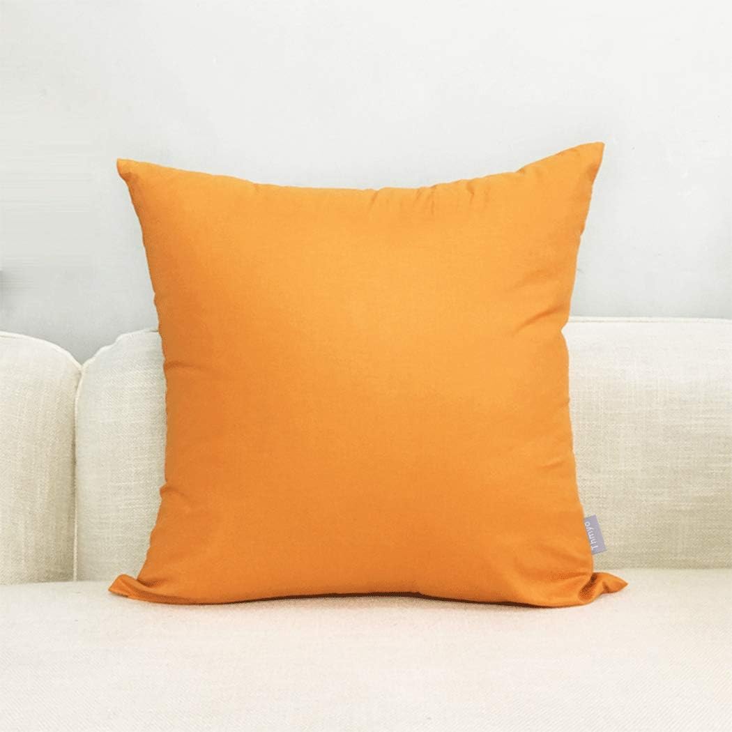 4-Pack 100% Cotton Comfortable Solid Decorative Throw Pillow Case Square Cushion Cover Pillowcase Sublimation Blank Pillow Cover Halloween DIY Fall Throw Pillowcase(16x16inch/40x40cm,Pumpkin Orange)