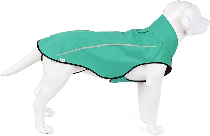 Mile High Life Dog Raincoat, Adjustable Waterproof Reflective Rain Jacket for Small Medium Large Dogs, Lightweight Breathable Pet Rain Coat with Leash Hole(Green,L Chest 32-40")