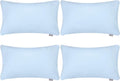 4-Pack 100% Cotton Lumbar Comfortable Solid Decorative Throw Pillow Case,Thmyo Rectangle Cushion Cover Pillowcase Sublimation Blank Pillow Covers DIY Throw Pillowcase(12x20inch/30x50cm, Light Blue)