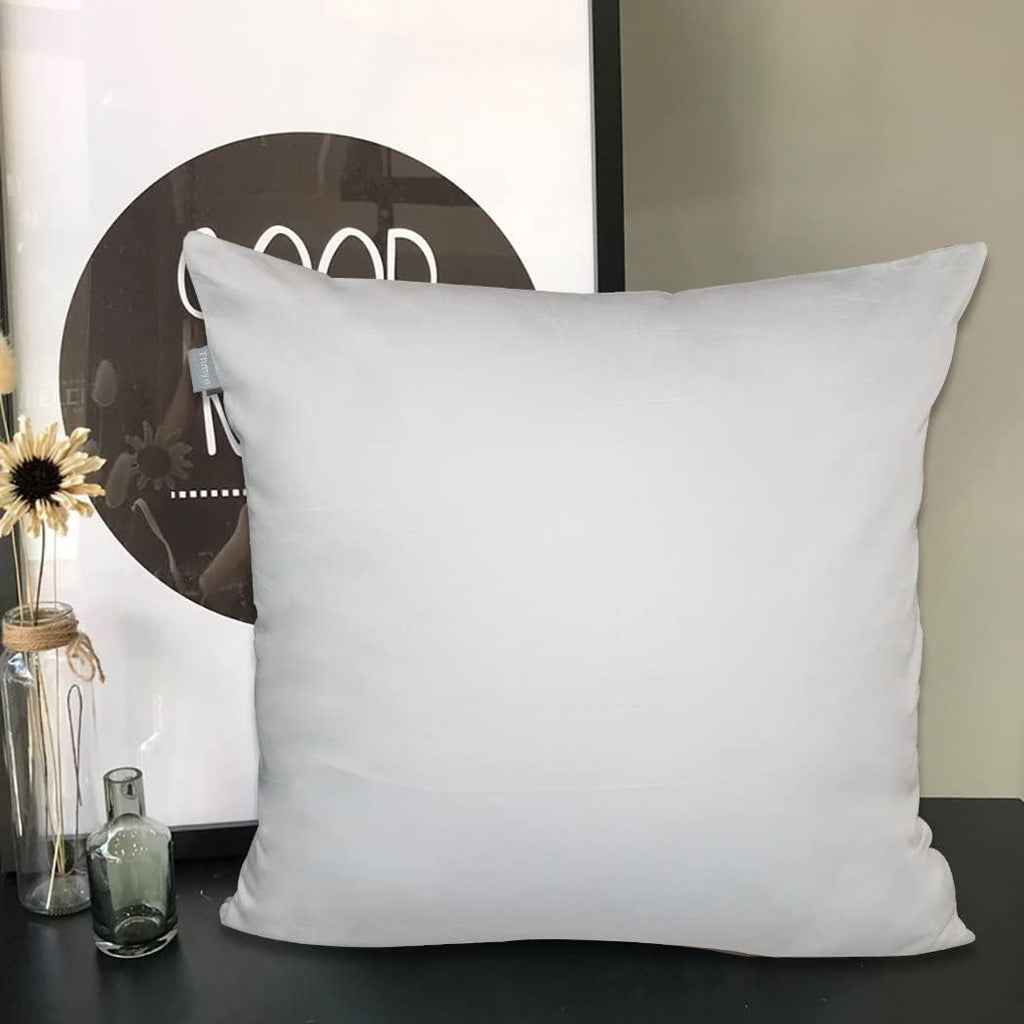 4-Pack 100% Cotton Comfortable Solid Decorative Throw Pillow Case,Thmyo Square Cushion Cover Pillowcase Sublimation Blank Pillow Covers DIY Throw Pillowcase(20x20 inch/ 50x50cm,Light Silver Grey)