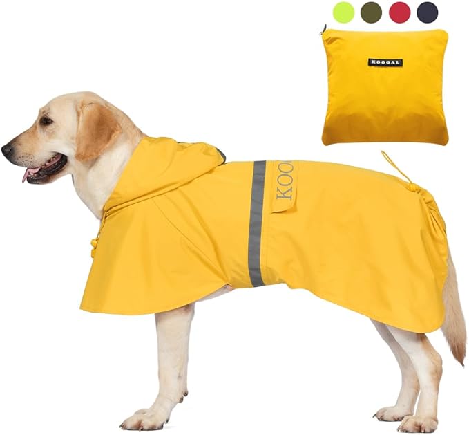 Pet Large Dog Raincoat Apparel Poncho Waterproof for Medium Large Sized for Dog Raincoat Clothes (Yellow, 6XL)