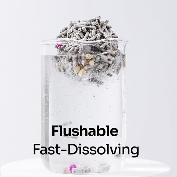 5 in 1 Mixed Cat Litter – Clumping, Flushable, Ultra Absorbent & Fast Drying | 100% Natural, Dust-Free, Low Tracking | with Activated Carbon for Superior Odor Control (5.5 lbs × 2 Bags)