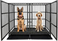 54 Heavy Duty Indestructible and Escape-Proof Dog Crate Cage Kennel with Divider for 2 Large Dogs, High Anxiety Dog Crate with Removable Wires Trays and Wheels, Extra Large XL XXL