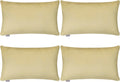 4-Pack 100% Cotton Lumbar Comfortable Solid Decorative Throw Pillow Case,Thmyo Rectangle Cushion Cover Pillowcase Sublimation Blank Pillow Covers DIY Throw Pillowcase(12x20inch/30x50cm, Khaki)