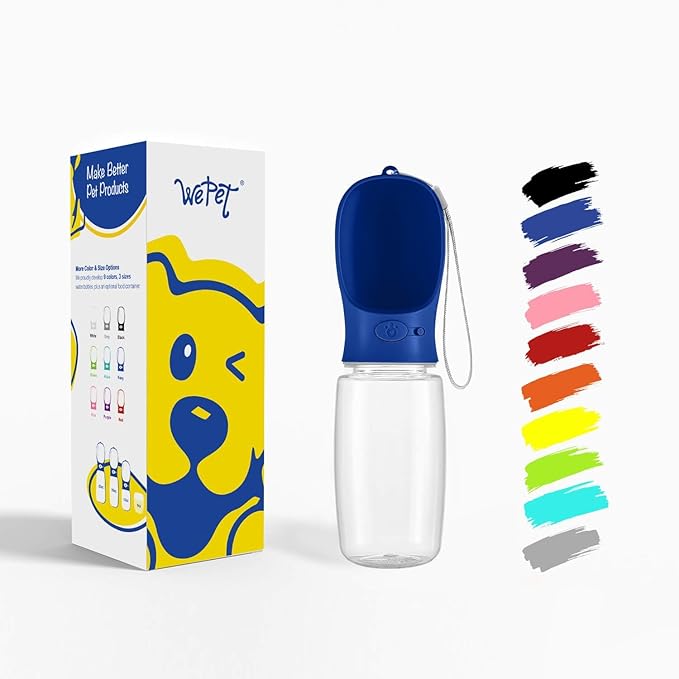 WePet Portable Dog Water Bottle, 19 OZ, Leak Proof Puppy Water Dispenser with Drinking Feeder for Pets Outdoor Walking, Hiking, Travel, Food Grade Plastic