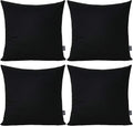 Thmyo 4-Pack 100% Cotton Comfortable Solid Decorative Throw Pillow Case Square Cushion Cover Pillowcase Sublimation Blank Pillow Covers Halloween DIY Throw Pillowcase for Sofa(26x26inch/66x66cm,Black)