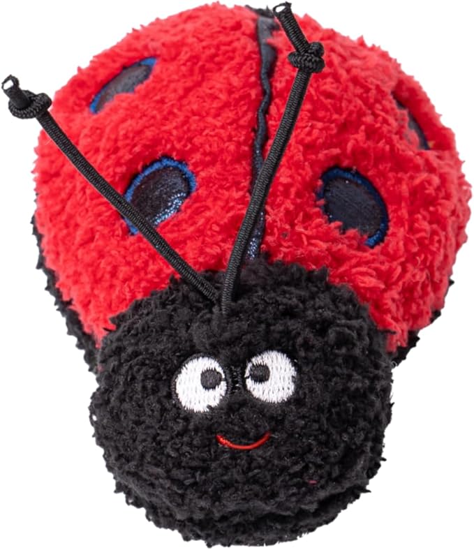 Interactive Catnip Cat Plush Toy, Insect Theme, 5'', for All Breed Size Cats (Ladybug)