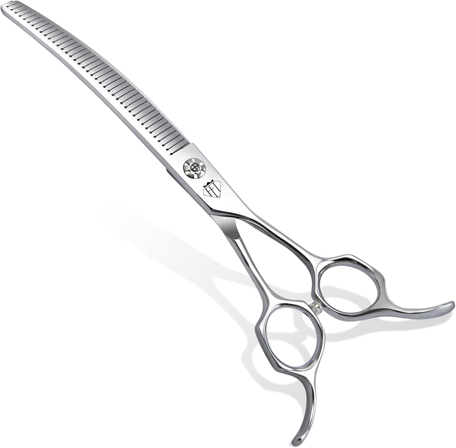 Professional Curved Thinning Scissors for Dog Grooming, 30-Degree Curvature, Japanese 440C for Trimming Dogs Cats and Other Pets face and paws (Curved Blender)