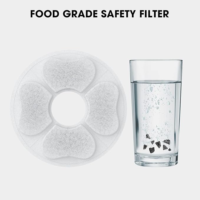 8 Packs Cat Water Fountain Food Grade Replacement Filters & Sponges for 74oz, 135oz Automatic Pet Fountain Dog Water Dispenser