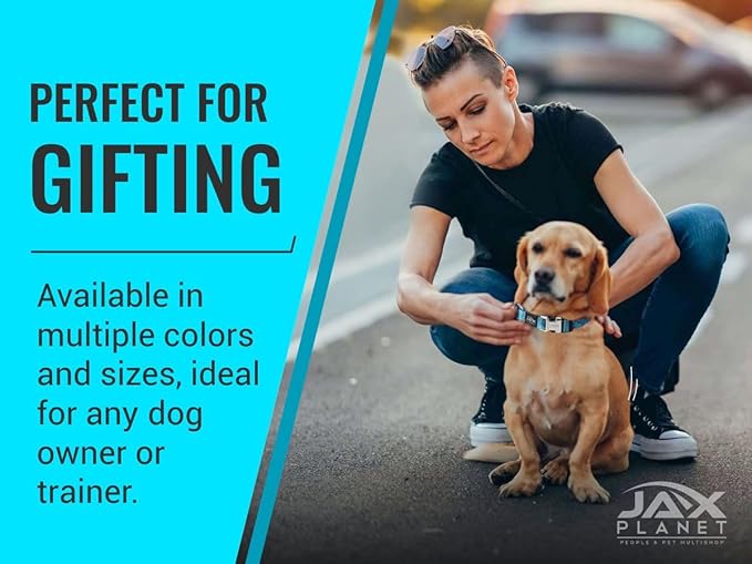 Black Martingale Collar for Dogs - Heavy Duty Nylon Pet Collars for Escape-Free, No Pull Training & Walking with Alloy Metal Release Buckle & Reflective D Ring, One Time Adjustment, Safe & Secure, L