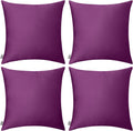 4-Pack 100% Cotton Comfortable Solid Decorative Throw Pillow Case,Thmyo Square Cushion Cover Pillowcase Sublimation Blank Pillow Covers DIY Throw Pillowcase(18x18 inch/ 45x45cm,Dark Reddish Purple)