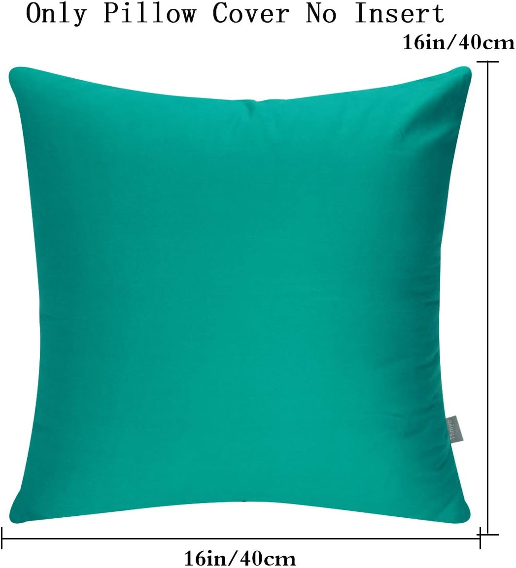 4-Pack 100% Cotton Comfortable Solid Decorative Throw Pillow Case,Thmyo Square Cushion Cover Pillowcase Sublimation Blank Pillow Covers DIY Throw Pillowcase for Sofa(16x16 inch/ 40x40cm,Lake Blue)