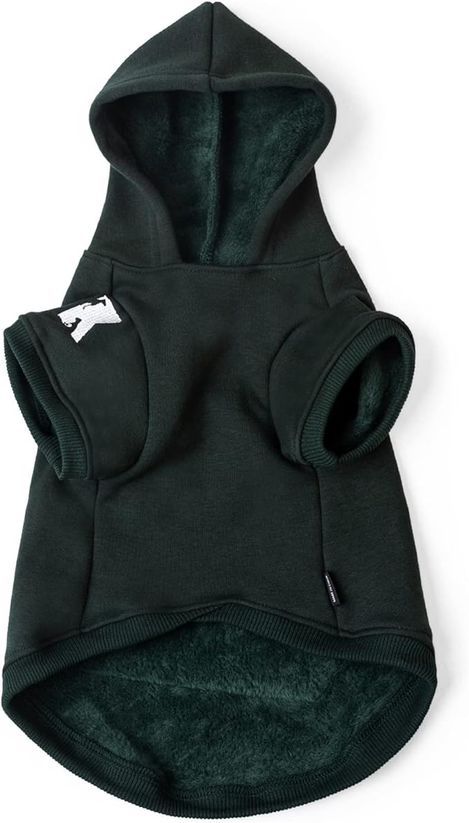 Koneseve Dog Hoodie Fleece Puppy Clothes Warm Sweater with Hat for Small Medium Dogs Cat Hooded Shirt Kitten Pet Basic Sweatshirt with Pocket Doggie Soft Winter Coat Apparel (Green; 2XL)