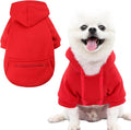Jecikelon Pet Dog Cold Weather Coat with Pocket Winter Dog Hoodie Warm Puppy Clothes for Small Dogs Chihuahua Clothing (Red, X-Large)