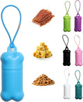 Portable Dog Treat Pouch for Pet Training, Mini Treat Holder Small Dog Treat Bag for Training and Walks, Bone-Shaped Treat Container -1 piece(Blue)