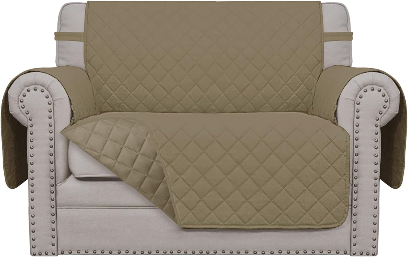 Easy-Going Oversized Chair Sofa Slipcover Reversible Sofa Cover Water Resistant Couch Cover Furniture Protector Cover with Elastic Straps for Pets Dog (Oversized Chair, Beige/Beige)