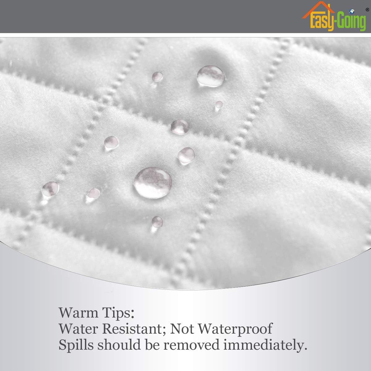 Easy-Going Reversible Couch Cover for 3 Cushion Couch Sofa Cover for Dogs Water Resistant Furniture Protector Cover with Foam Sticks Elastic Straps for Pet Cat (Sofa, White/White)