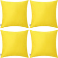 4-Pack 100% Cotton Comfortable Solid Decorative Throw Pillow Case,Thmyo Square Cushion Cover Pillowcase Sublimation Blank Pillow Covers DIY Throw Pillowcase for Sofa(20x20 inch/ 50x50cm,Lemon Yellow)