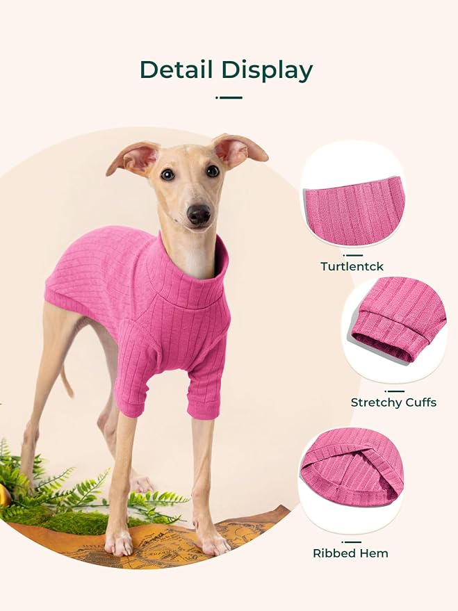 Dog Turtleneck Knitted Shirt Stretchy Pullover Sweater Winter Warm Puppy Clothes for Small Medium Dogs