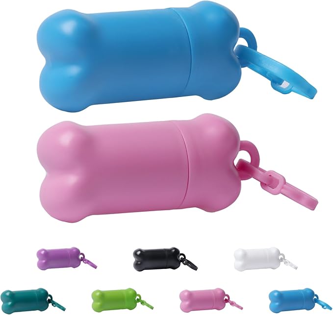 2 Pieces Portable Airtight Dog Training Treat Pouch, Mini Treat Holder Small Dog Treat Bag for Training, Puppy Snacks Container (Blue&Pink)