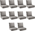 Outdoor Cushion Set for Furniture Patio Furniture, UV Resistant, Water Resistant - 6 Inch Thick Foam Garden Cushions – 22x24 Inch Patio Seat Covers for Chair/Sofa/Couch | Grey | 10-Pack |