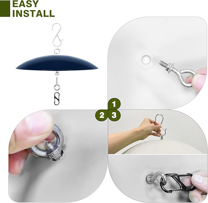 Bird Feeder Dome Guard,Squirrel Baffle for Hanging Feeder,13-Inch Cover for Shepherd's Hook in The Outdoors (Blue), 1 Pack