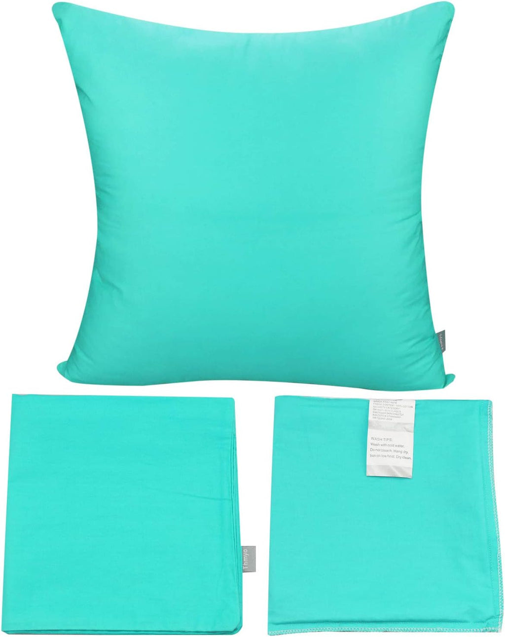 4-Pack 100% Cotton Comfortable Solid Decorative Throw Pillow Case,Thmyo Square Cushion Cover Pillowcase Sublimation Blank Pillow Covers DIY Throw Pillowcase for Sofa Bedroom(18x18 inch/ 45x45cm,Green)