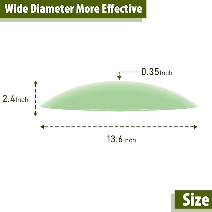 13" Bird Feeder Rain Guard, Hummingbird Feeder Shade Dome Cover, Hanging Baffle for Bird Feeder Pole (Light Green), 1 Pack