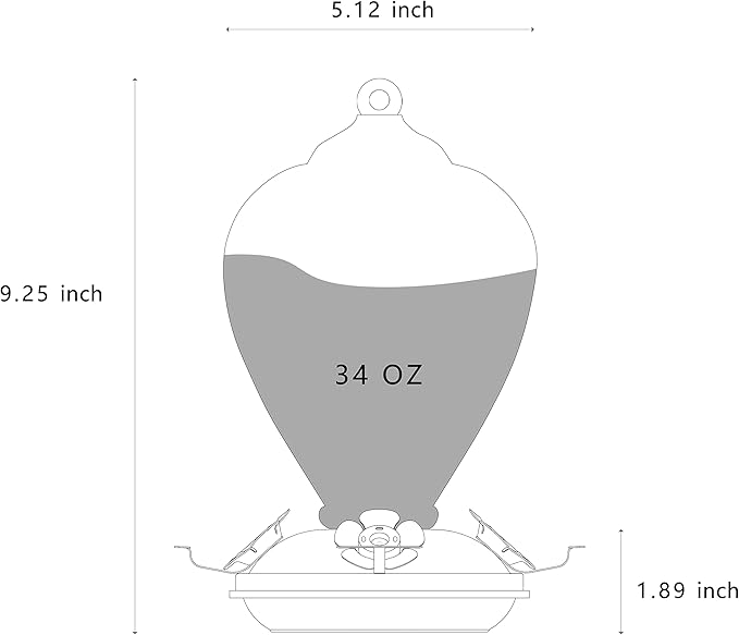 Hummingbird Feeders, 34OZ Hand Blown Glass Hummingbird Feeder for Outdoors Hanging with Ant MoatHooks, Perfect for Gardening Yard Patio Decor Gifts (Rainbow)