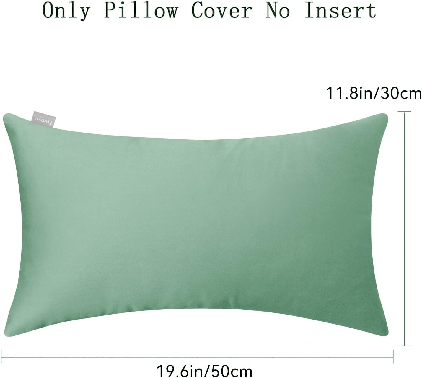 Thmyo 4-Pack 100% Cotton Lumbar Comfortable Solid Decorative Throw Pillow Case, Rectangle Cushion Cover Pillowcase Sublimation Blank Pillow Covers DIY Throw Pillowcase(12x20inch/30x50cm, Mist Green)