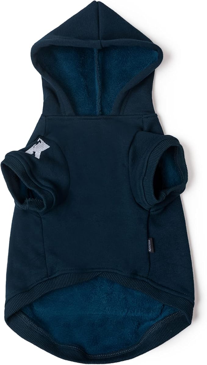 Koneseve Dog Hoodie Fleece Puppy Clothes Warm Sweater with Hat for Small Medium Dogs Cat Hooded Shirt Kitten Pet Basic Sweatshirt with Pocket Doggie Soft Winter Coat Apparel (Blue; 3XL)