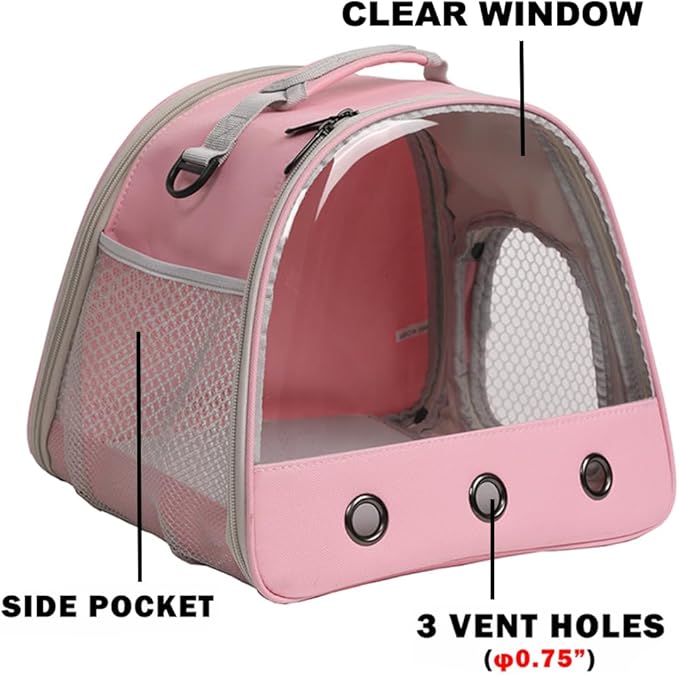 Guinea Pig Carrier Backpack, Clear Bubble Window Backpack for Guinea Pig, Bunny Rat Bird (Grey, Carrier)
