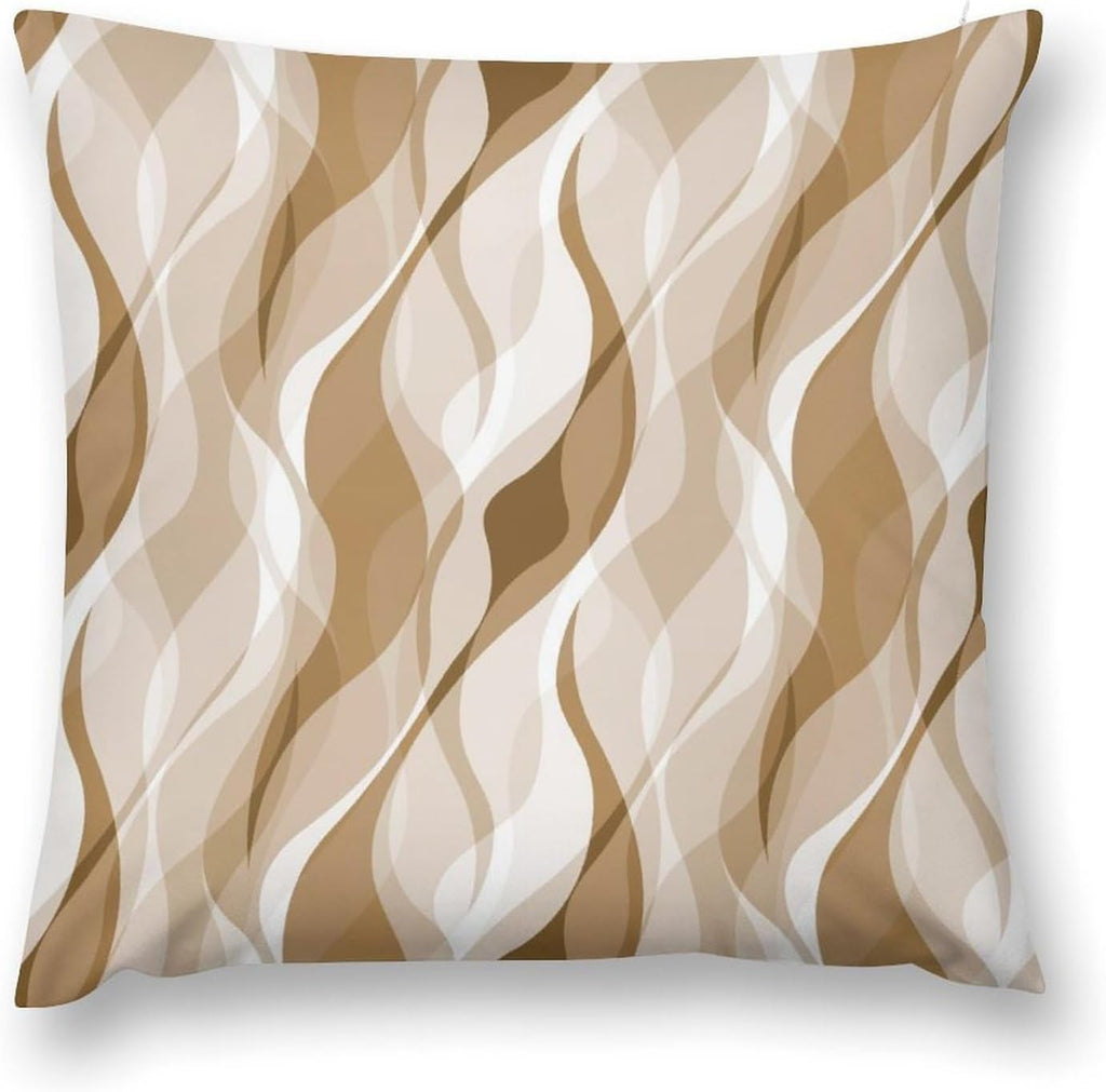 Cream Throw Pillow Covers Modern Abstract Cream and Grey Striped Decorations for Bedroom Living Room Farmhouse Sofa Pillows Bed Couch 20x20 Inch