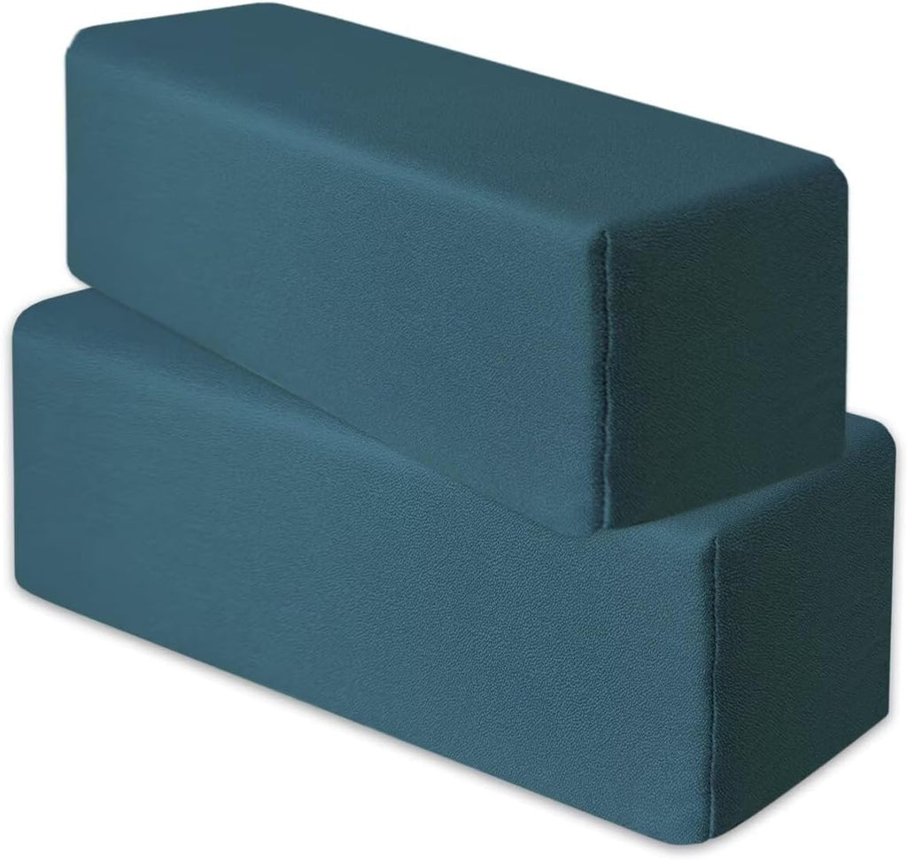 2 Pack Couch Arm Rest Pillow, Leatharie Waterproof Cover, High Density Foam Armrest Cushion, Headboard Cushion Elbow Support for Sofa Bed and Armchair,Sapphire,8x8x20in