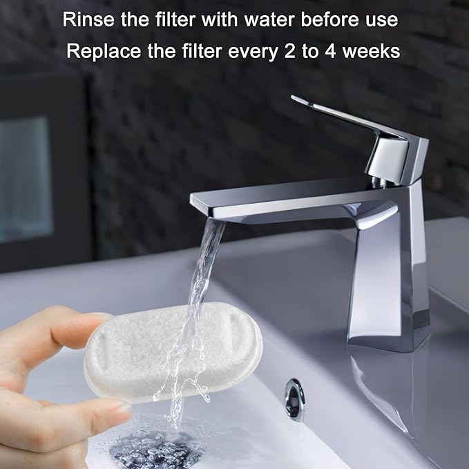 8 Pack Cat Water Fountain Filter Replacement, 4+4/8+8/12+12/16+16 Pack for Stainless Steel Cat Water Fountain 2L/67oz and 3.2L/108oz, 4 Carbon Filters & 4 Pre-Filter Sponges