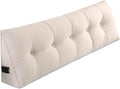SAMTY Husband headboard Pillow Large Back Rest Support Reading Pillows for Sitting in Bed for Adults Triangle Velvet Wedge Pillow headboard Twin XL Size, Beige