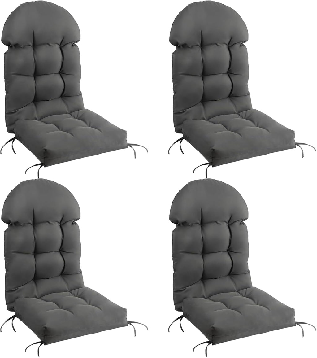 FUNBERRY High Back Patio Chair Cushions (Set of 4), Waterproof, UV Fade Resistant, Improved Comfy Outdoor Chair Cushions for Adirondack, Rocking Chairs