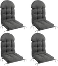 FUNBERRY High Back Patio Chair Cushions (Set of 4), Waterproof, UV Fade Resistant, Improved Comfy Outdoor Chair Cushions for Adirondack, Rocking Chairs