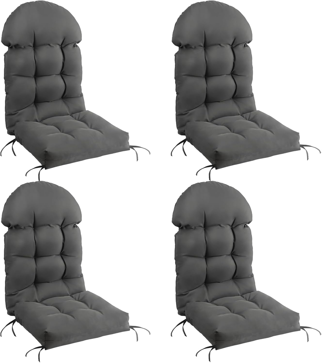 FUNBERRY High Back Patio Chair Cushions (Set of 4), Waterproof, UV Fade Resistant, Improved Comfy Outdoor Chair Cushions for Adirondack, Rocking Chairs