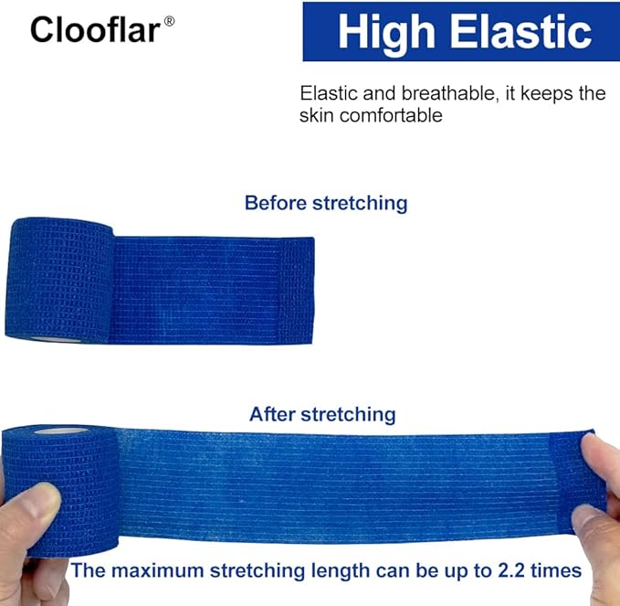 16 Pack Self Adhesive Bandage Wrap, 2" X 5 Yards Beige Elastic Cohesive Bandage Wrap for Sports, First Aid Medical, Wrist, Ankle Sprains, Swelling and Vet Wrap,Grip Tape