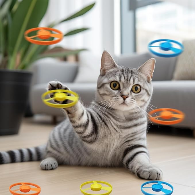 Cat Fetch Toy, Interactive Flying Cat Toy with 48 Propellers, Toys for Training Hunting Chasing(only Flying Propellers)