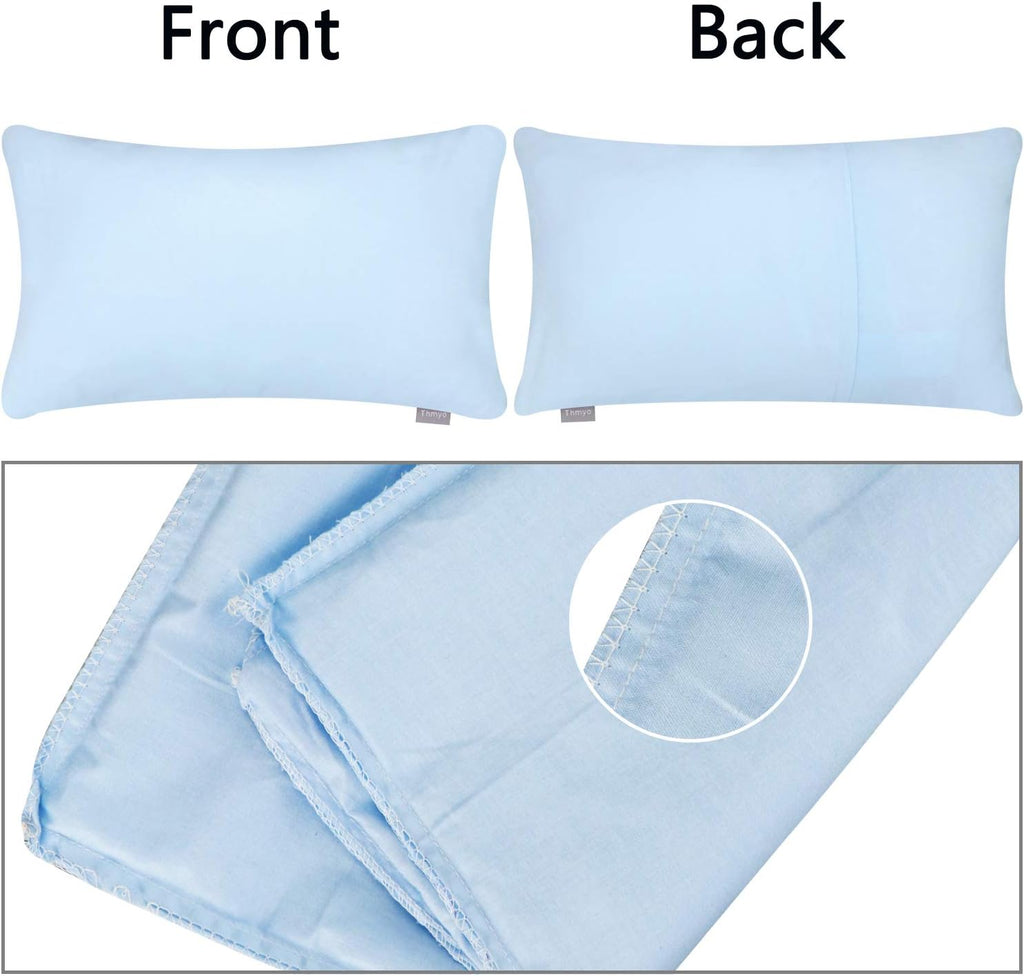4-Pack 100% Cotton Lumbar Comfortable Solid Decorative Throw Pillow Case,Thmyo Rectangle Cushion Cover Pillowcase Sublimation Blank Pillow Covers DIY Throw Pillowcase(12x20inch/30x50cm, Light Blue)