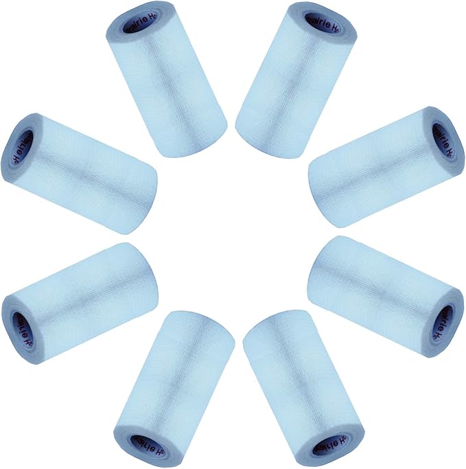 4 Inch Vet Wrap Tape Bulk (White) (Pack of 6) Self Adhesive Adherent Adhering Flex Bandage Grip Roll for Dog Cat Pet Horse