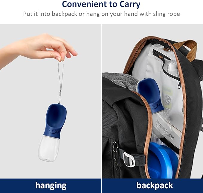 WePet Portable Dog Water Bottle, 19 OZ, Leak Proof Puppy Water Dispenser with Drinking Feeder for Pets Outdoor Walking, Hiking, Travel, Food Grade Plastic