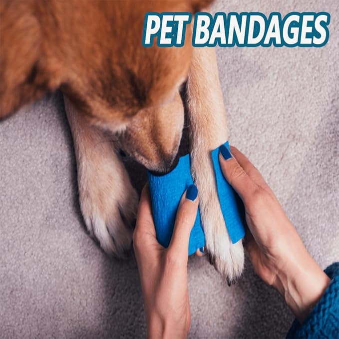 24 Pack Self Adhesive Bandage Wrap 2 Inch x 5 Yards Non-Woven Bandage,Vet Wrap Breathable Elastic Self-Adherent Tape for Stretch Athletic, Sports, Wrist, Ankle (Pets Too)(Mix)