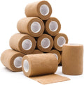 12 Rolls Elastic Self Adhesive Bandage Wrap 3 Inch, Breathable Non Woven Cohesive Bandage, Vet Wrap for Dogs, Ankle Sprains Swelling Medical First Aid Tape, Sports Athletic Tape Tan